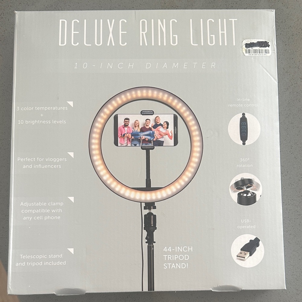 Deluxe Ring Light with Tripod Stand - Black